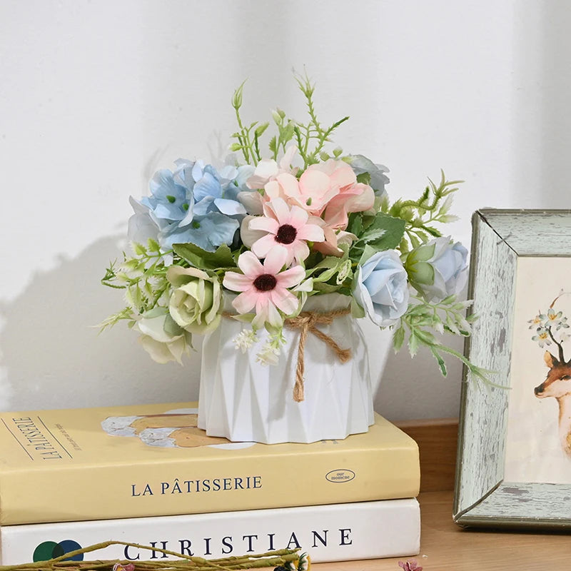 Modern Plastic Vases Home Decoration Anti-ceramic Vases Imitation Rattan Flower Vase European Wedding Modern Decorations Basket