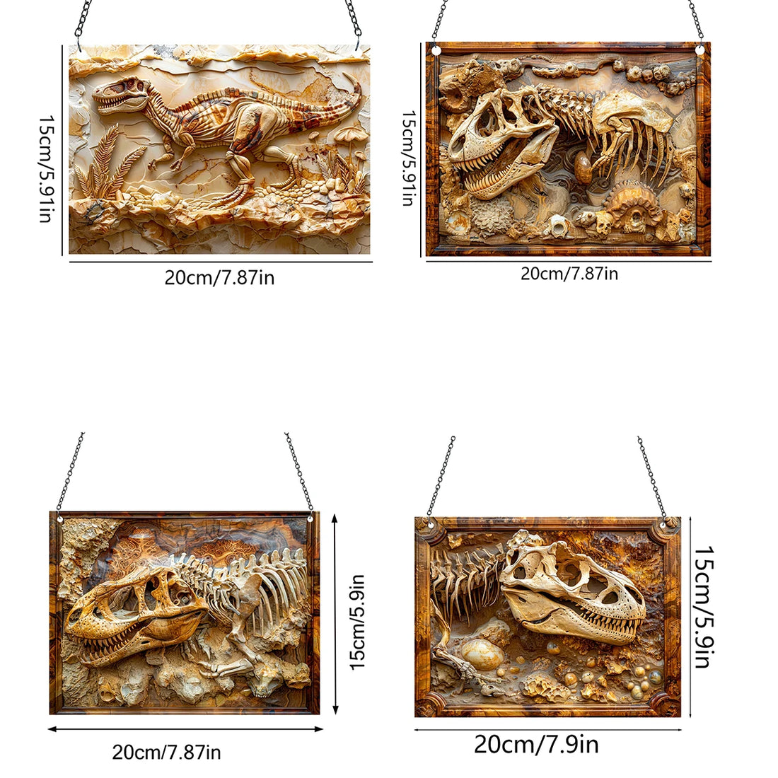 1pc Ancient Fossil Art Style Decoration 2D Relief Dinosaur Element Wall Art Decoration Acrylic Sign Plaque Decoration