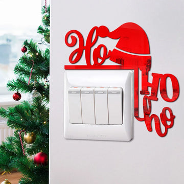 Christmas Acrylic Switch Stickers Red Santa Claus HO Remove Switch Light Sticker Christmas Decoration 2024 Wall Window Decals
