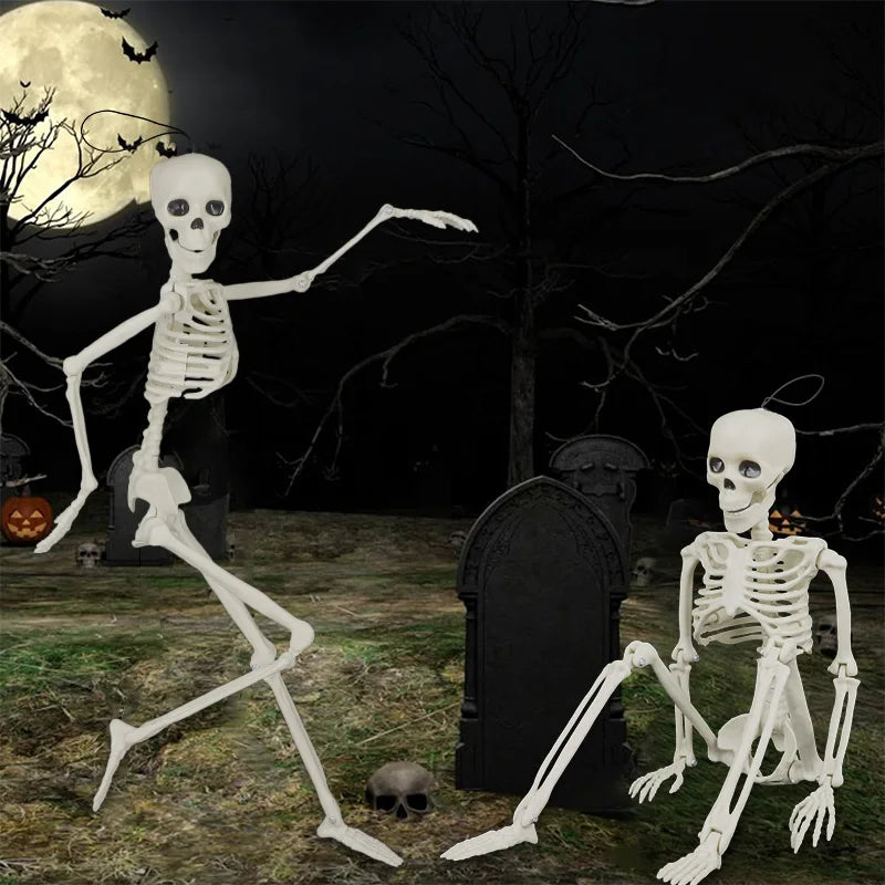 1-3Pcs Halloween Posable Skull Skeleton Skeleton Human Bones for Halloween Party Home Decoration Haunted House Horror Props Gift