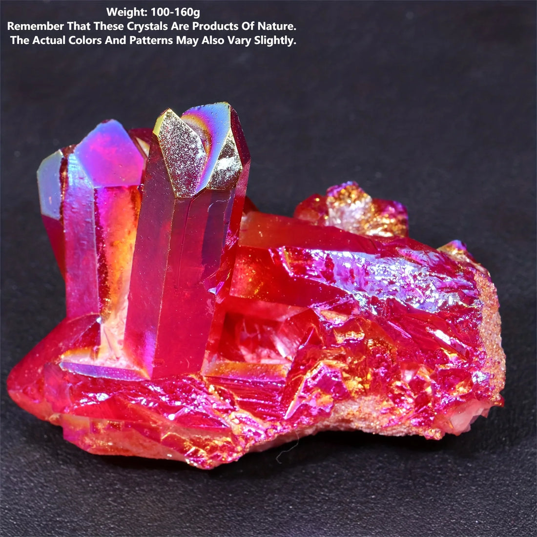 Natural Red Crystal Cluster, Red Titanium Rainbow Halo, Office Home Decoration Quartz, Holiday Creative Gifts, Jewelry