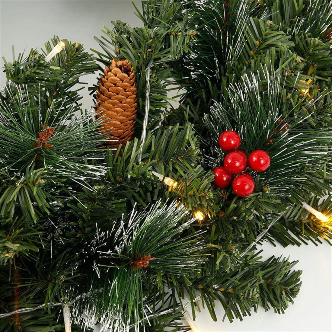 Christmas Decoration Rattan Front Door Hanging Red Berry Branch Fashion Diy Wreath Party Decoration Home Wall Door