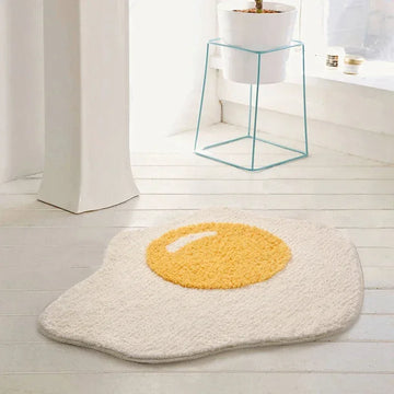 Cashmere Imitation Wool Poached Egg Rug for Bedroom Anti-slip Floor Mat Ins Nordic Doormat Soft Comfortable Door Home Carpet