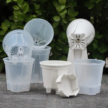 Water Storage Flowerpot Transparent Bonsai Basin Plant Pot Butterfly Orchid Breathable Hydroponic Pot Self Absorbing Lazy Basin