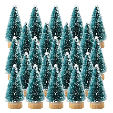 12PCS Set Mini Christmas Tree DIY Christmas Decorations 2023 Year Small Pine Tree Xmas Ornaments Navidad Gifts Christmas Decors