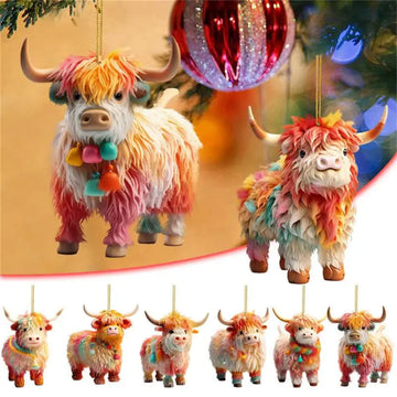 Christmas Pendant Cartoon Haila Cow Christmas Decorations Home 2024 Xmas Tree Hanging Ornament New Year Gift 2025 Party Supply