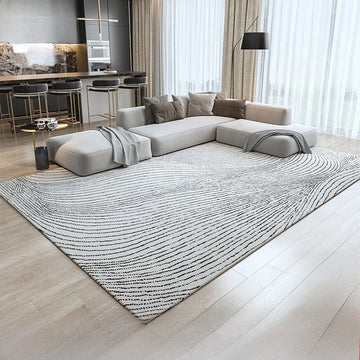 Modern Style Rugs for Bedroom Minimalist Living Room Decoration Line Carpet Thick Plush Lounge Floor Mat Fluffy Soft Bedside Rug