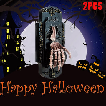 1-2PCS Spray Doorbell Halloween Spooky Sensor Door Lock Luminous Audible Touch Sound Induction Venue Layout Haunted House