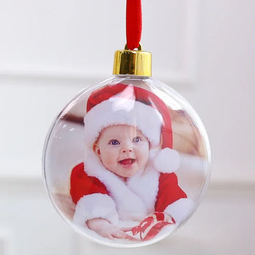 Christmas Transparent Photo Ball Personalize Christmas Ball Pendant Five-star Ball DIY Christmas Tree Hanging Decorations