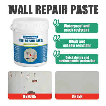 JANDEBAO Wall Repair Paste Set with Spatula - Easy-to-Use, No-MixingFormula, ldeal for Home Wall Fixes, White Color, Long-Lastin