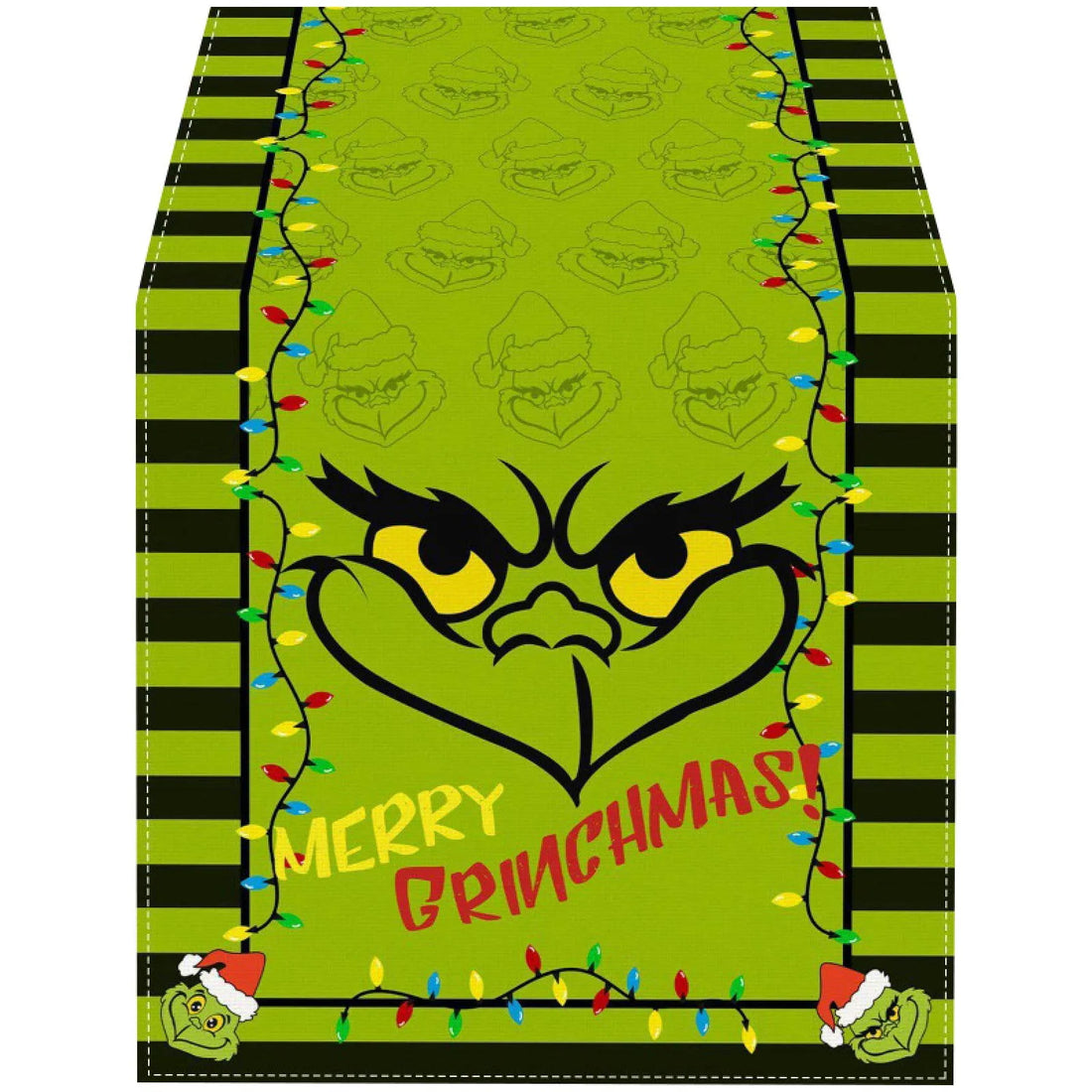 2024 Hot Linen Green Christmas Table Runner Merry Tablecloth Christmas Xmas Holiday Table Decorations