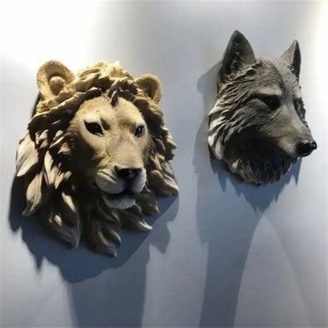 Simulation Animal Head Ornament Resin Lifelike Interior Decoration Decoration Statue Bear Head Animal Head Wall Decoration