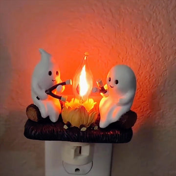 Ghost Campfire Flickering Night Light Halloween Flameless Candles Cute Spooky LED Candles 2025 Christmas Halloween Decorations