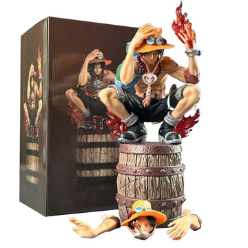 34cm One Piece Anime Figures Monkey D Ace Sabo Action Figure Collection Model Ornaments Toys Gifts PVC