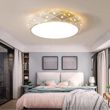 LED Ceiling Lamp with Remote Control Dimmable Creative Energy-saving Circular Ceiling Light Living Room Bedroom Indoor Lighting