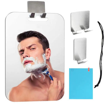 Hot Large Fogless Shower Mirror For Shaving Acrylic Anti-Fog Shaving Mirror with Razor Holder Hooks Wall Hanging Mirror