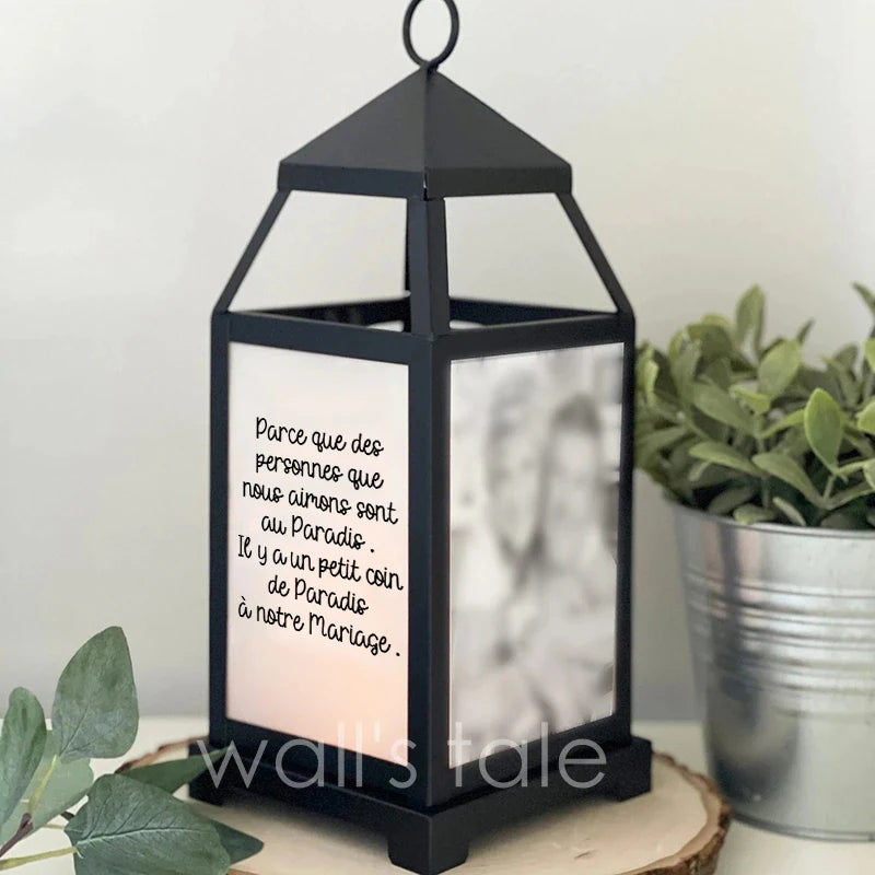 French Lantern Stickers Deceased Wedding Vinyl Decals Decoration Thought Marriage Death Vinyl Sticker Memorial Lantern Decal