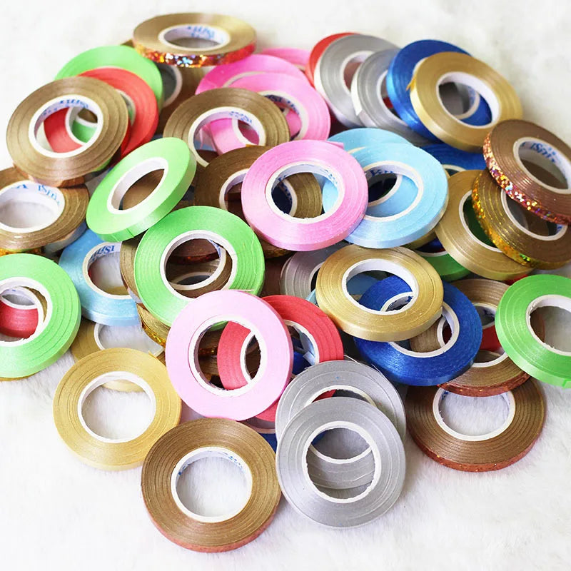 2Pcs 10m Colorful Ribbon Metallic Gold Blue Pink Red White Ribbons Balloons Accessories Ribbon for Birthday Wedding Party Decor