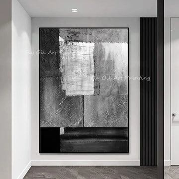 100% Handmade grey and black landscape abstract Art Oil Paintings Wall Pictures Art Wall Artwork For living Room Decoration