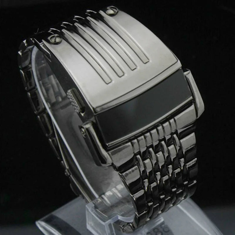 Free Shipping 2020 Led Digital Watches Men Sports Watches Black Stainless Steel Electronic Watches Fashion LED Big Wrist Watches