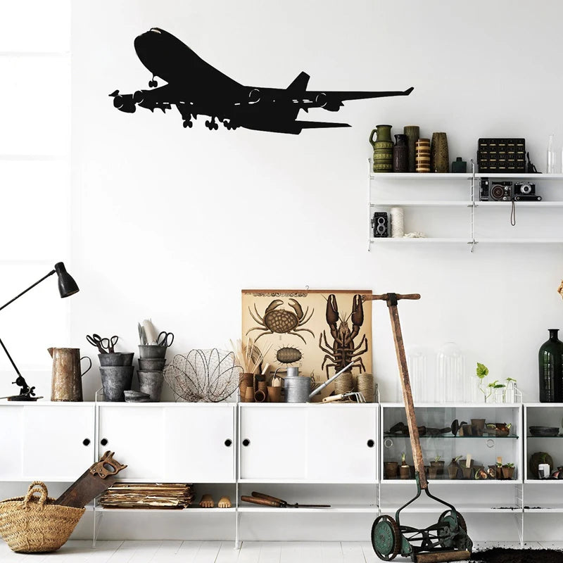 Realistic Aircraft Wall Decals Removable Airplane Vinyl Wall Sticker For Home Kids Room & Living Room Decoration