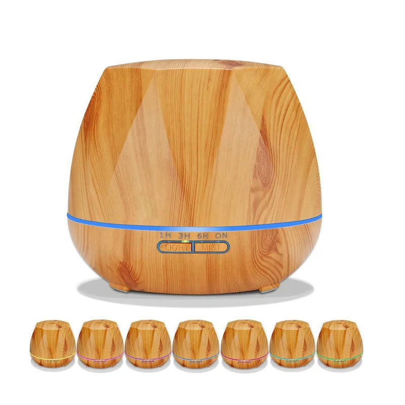 550ML Ultrasonic Aromatherapy Diffuser & Air Humidifier, Remote Control 7-Color LED Light, Quiet Essential Oil Diffuser for Home