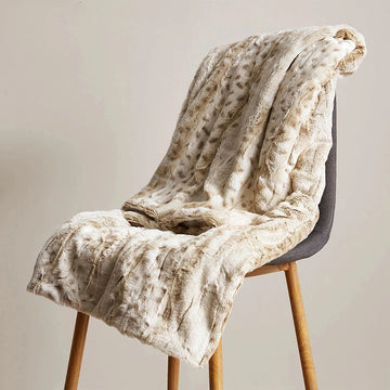 Extra Soft Fuzzy Faux Fur Throw Blanket for Sofa Mink Plush Leopard Throws Comfortable Cozy Warm for Bed and Couch Decoration