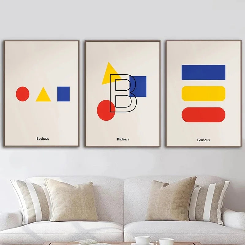 Modern Minimalist Art Bauhaus Exhibition Geometric Posters Artwork Canvas Prints Abstract Painting Living Room Murals Home Decor