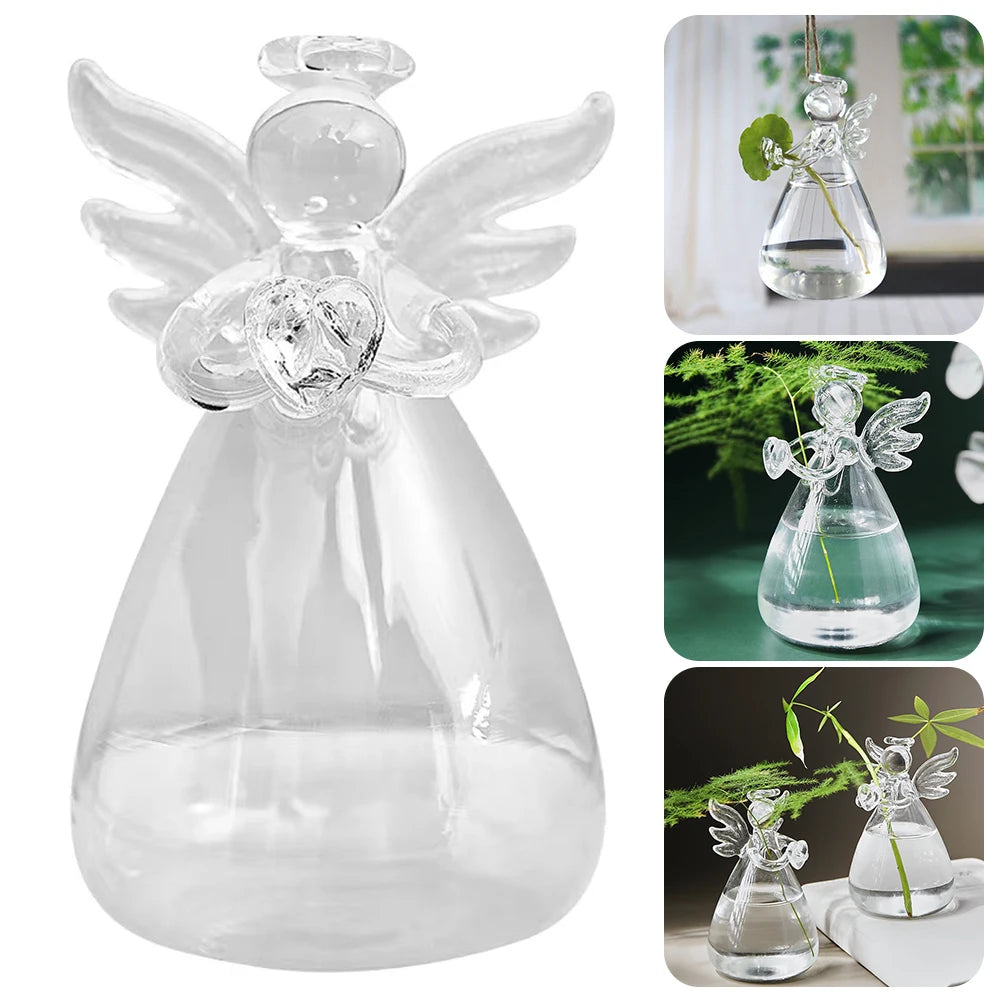 Glass Transparent Vase High Borosilicate Glass Vase Angel Creative Flower Device Flower Arranging For Home Decoration Tools