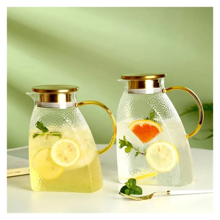 Household Large Capacity Jarra Transparent Glass Handle Heat-resistant Water Jug Teapot Water Bottle 1500ml 1800ml Glass Pitch