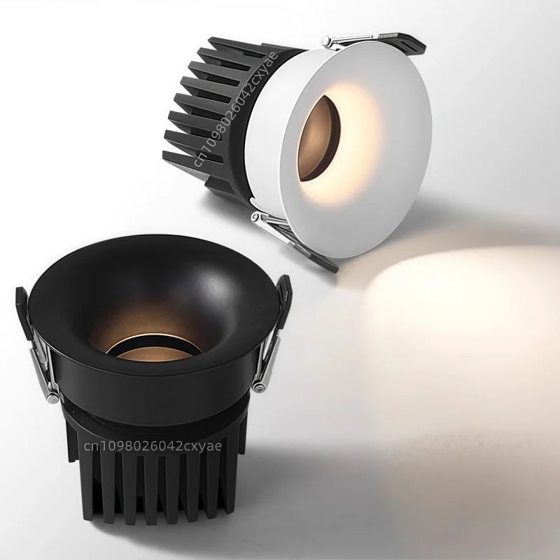Dimmable LED downlights, anti-glare ceiling lights, AC85-265V LED spotlights, living room and kitchen indoor lighting bulbs