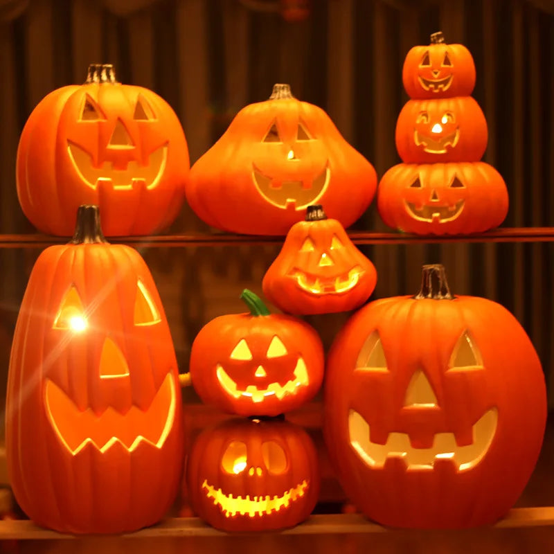 Halloween Pumpkin Led Lamp Lantern Decoration Jack-o Lantern Ghost Face Pumpkin Light Garden Outdoor Indoor Party Home Decor