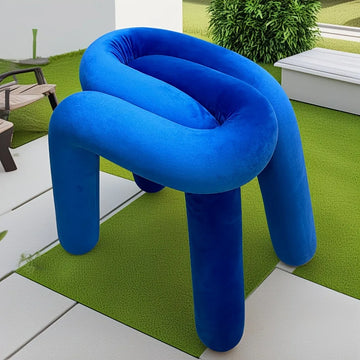Klein Blue Creative Stool Square Iron Material Stylish Home Bedroom Vanity Chair Chic Casual Seating Fashionable Space Accessory