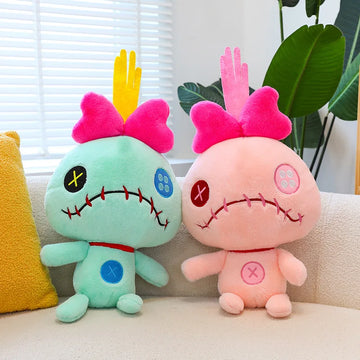 25cm Kawaii Disney Scrump Green Pink Plush Toy Soft Stuffed Cartoon Pillow Plushies Doll Boy Girl Room Decoration Birthday Gifts