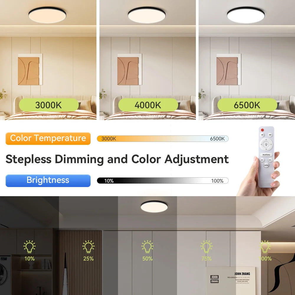 Smart Led Ceiling Light with Remote Control 3 Colors Dimmable Ceiling Lights Ultrathin Panel Lamps Bedroom Kitchen Ceiling Lamp