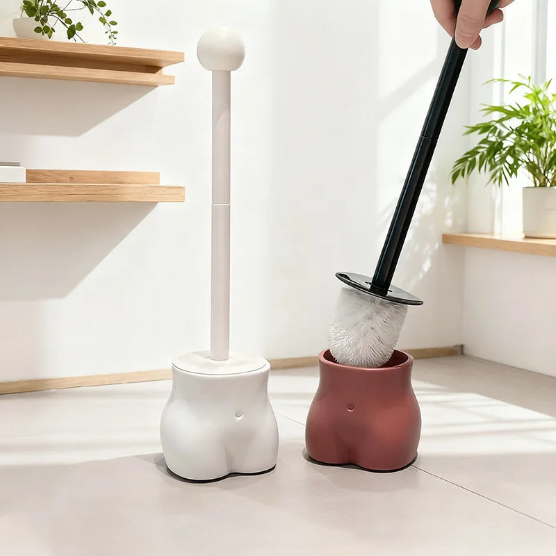 Creative Butt Shaped Toilet Brush Novelty Bathroom Cleaning Toola with Holder Funny Toilet Bowl Brush Home  Bathroom Accessories