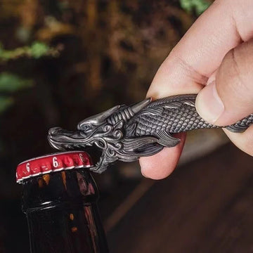 Dragon Bottle Opener Solid Arowana Brass Pendant Keychain Gothic Punk Accessory Men Gifts Bar Portable Tool Bottle Opener
