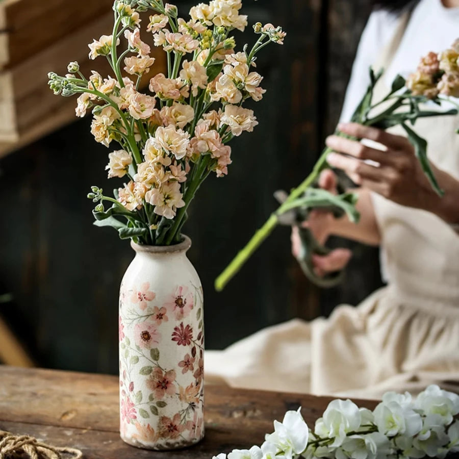 Ceramic Ice Crack‌‌ Vase Decoration Livingroom Flower Arrangement Dried Flowers Niche Highly Creative Decoration Crackle Glaze‌‌