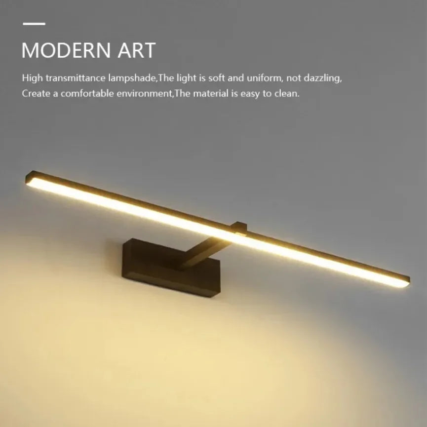 Modern Minimalist LED Mirror Wall Light Strip Home Wall Light Bathroom Makeup Mirror Light Aluminum Interior Decor Lighting
