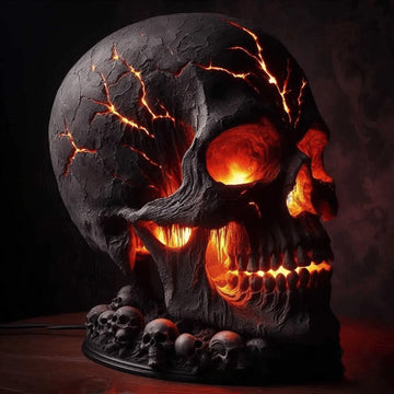 Skull Light Halloween Skull Lamp Skull Desk Lamp with Spooky Led Light for Halloween Party Mantel Decoration Unique Room Accent