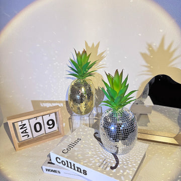 Pineapple Disco Ball Decor Mirror Handmade Pineapple Shape Table Ornaments Room Decoration Party Reflection Mirror Ball
