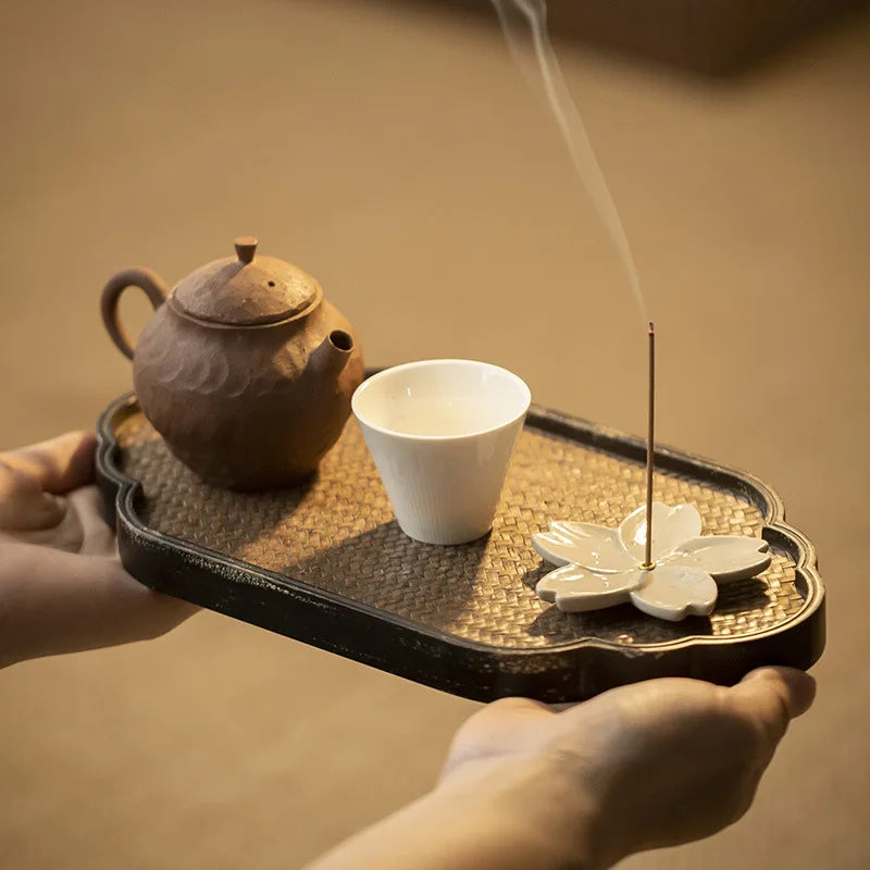 Flower Pattern Incense Stick Holder Incense Burner Stick Holder Line Plate Sandalwood Coil Base Studios Home Decoration Gift