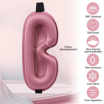 Blackout Eye Mask 3D Deep Contoured Sleep Mask Lash Extensions No Pressure Blindfold Sleeping Eye Mask Women Men Side Sleepers