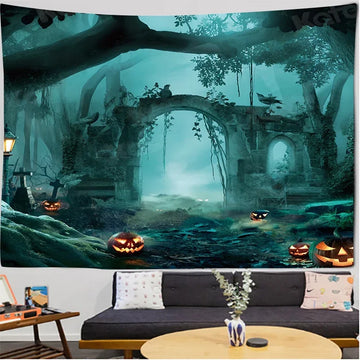 Hallowee Tapestry Halloween Pumpkin Home Decoration  Hanging Background Cloth bedroom aesthetic art large fabric wall tapestry