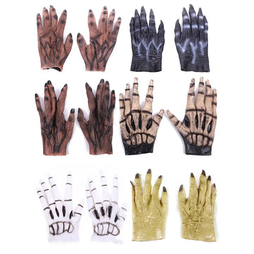 Creative Halloween Atmosphere Gloves Dance Parties Holiday Performances Props Pranks Skeleton Gloves Devil's Vinyl Gloves Props
