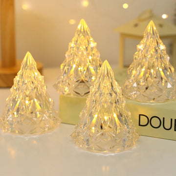 8.5CM Warm/White Flameless LED Christmas Tree Shape Candle Light for Home Party Christmas Decoration New Year Gift 2025 Navidad