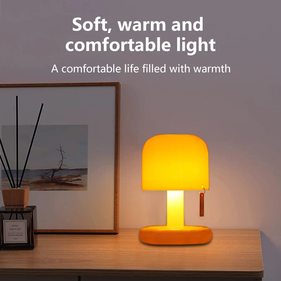 USB Rechargeable LED Table Lamp Mini Sunset Night Light Mushroom Lamp Desk Bedroom Bedside Lamps Bar Room Decoration Mood Light