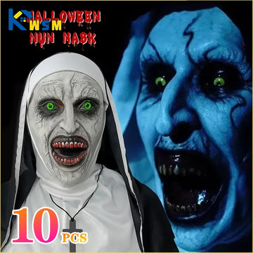 10PCS Scream Horror White Scare Mask Masquerade Skull Ghost Face Headgear Mask Halloween Party Horror Mask Spoof Props