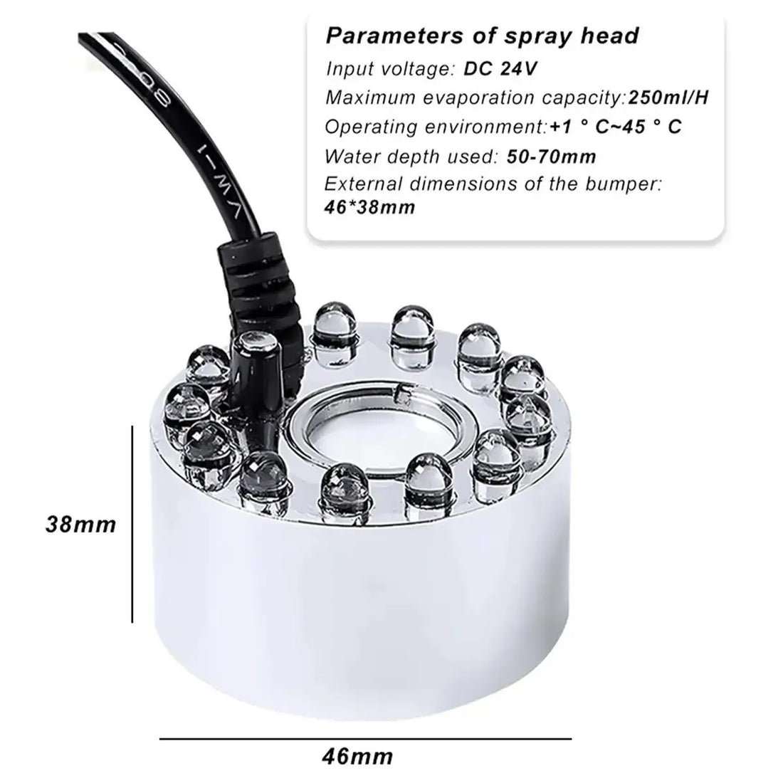 Mini Led Mist Maker Fogger Halloween Party Machine In Aquarium Fog For pumpkin Light Water Device Ultrasonic Indoor Outdoor Pond