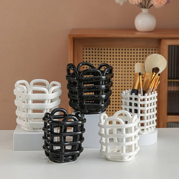 Nordic Ceramic preparation Toothbrush Holders Multi-purpose Makeup Brush Pen Holder home Bathroom Toothbrush Razor storage racks